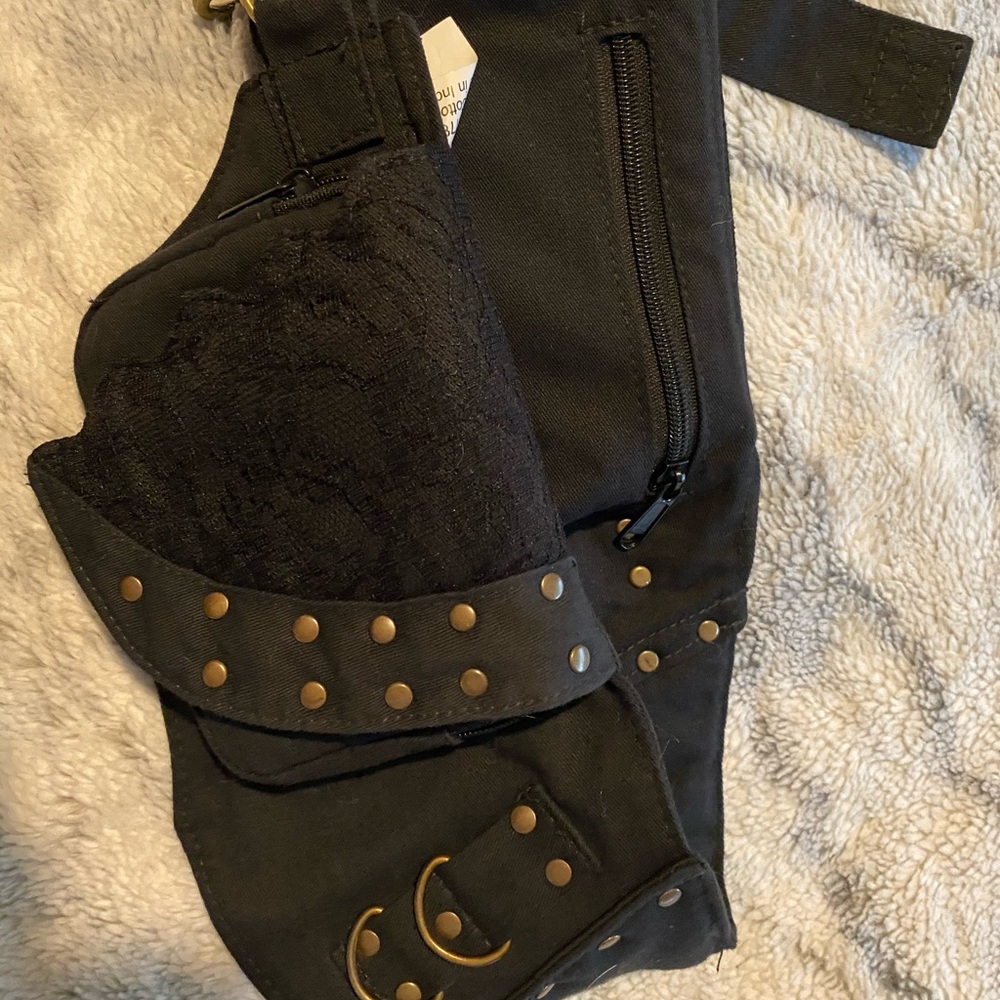 Steampunk Festival Black Harness Hip waist pack